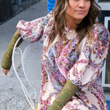 Maye Printed Velvet Tunic - Tea Combo