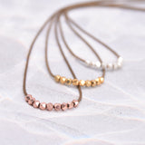 Minimalist Metal Bead Rope Necklace - 16"