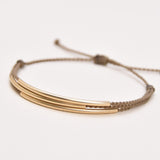 14K Gold Filled Triple Bar Rope Bracelet