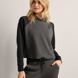 DreamGlow Colorblock Hoodie - Pure Black Heather