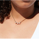 Triple Knot Pearl Necklace