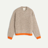 Bicolor Alpaca Blend Knit Sweater - Beige