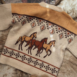Very J Women Tops - Sweaters Western Cowboy Knit Cardigan 12w3706n:natural
