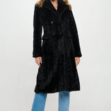 Parisian Luxe Faux Fur Coat- Black