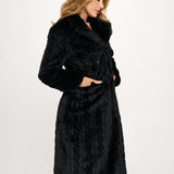 Parisian Luxe Faux Fur Coat- Black