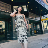 Burn Out Velvet Floral Mesh Midi Dress