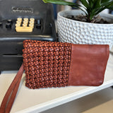 Cuoio Leather Wristlet Wallet - Cognac