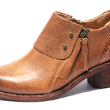 Michelle Leather Bootie - Mustard Brown