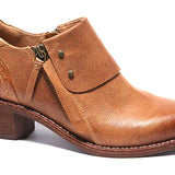 Michelle Leather Bootie - Mustard Brown