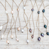 Tula Tie Necklace - Assorted Pearls