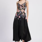 Nannette Tie Maxi Dress - Black