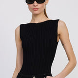 Reed Knit Bodysuit - Black