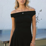 Ravaya Off-The-Shoulder Mini Dress - Black