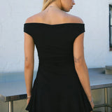 Ravaya Off-The-Shoulder Mini Dress - Black