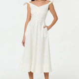 Charelin Linen Off Shoulder Dress