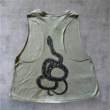 Wild Joy Racerback Crop Tank - Snake