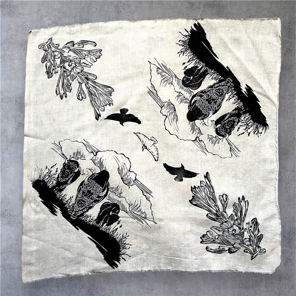 Hand Printed Bison Bandana