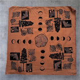 Hand Printed Forest Floor Bandana
