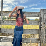 Beckee Vegan Leather Embroidered Western Corset Top