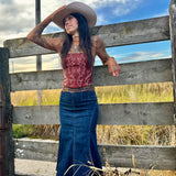 Beckee Vegan Leather Embroidered Western Corset Top