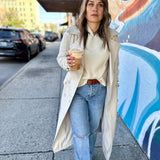Belted Trench Coat - Cream
