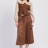 Cordelia Faux Suede Midi Skirt - Mocha