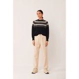 Jacquard Alpaca Blend Sweater - Blue