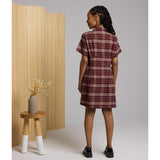 Josephine Flannel Mini Dress - Fudge Plaid