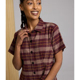 Josephine Flannel Mini Dress - Fudge Plaid