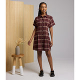 Josephine Flannel Mini Dress - Fudge Plaid