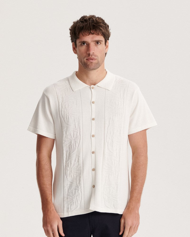 Access Knit Shirt - Vintage White