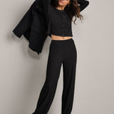 LivLuxe Ribbed Pant - Pure Black