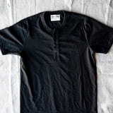 Button-up Collar Heavyweight Tee - Black