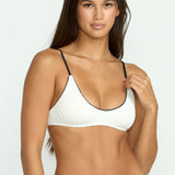 Woman's V Baby Scoop Crop Bikini Top - White