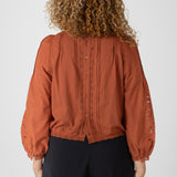 Lace Detailed Blouse - Terracotta