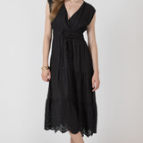 Eyelet Midi Dress -  Black Wash