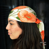 Vintage Style Hibiscus Flower Silk Scarf - 35" X 35"