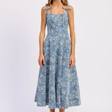Opal Midi Dress - Washed Denim Combo