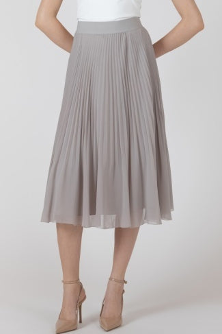 Pleated Midi Skirt - London Fog