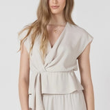 Drapey Wrap Top - Pearl