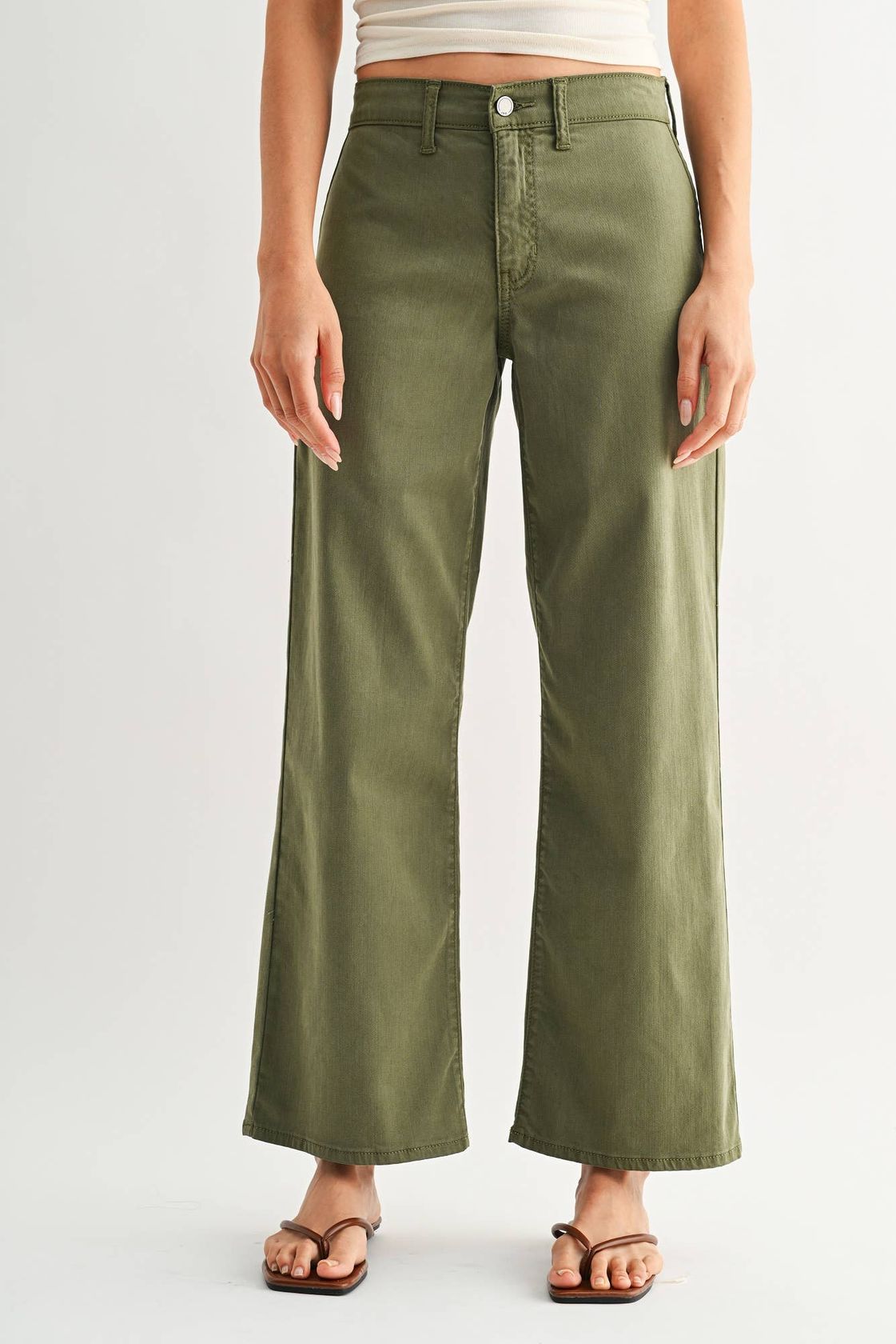 Stretch Twill Denim Trouser - Olive