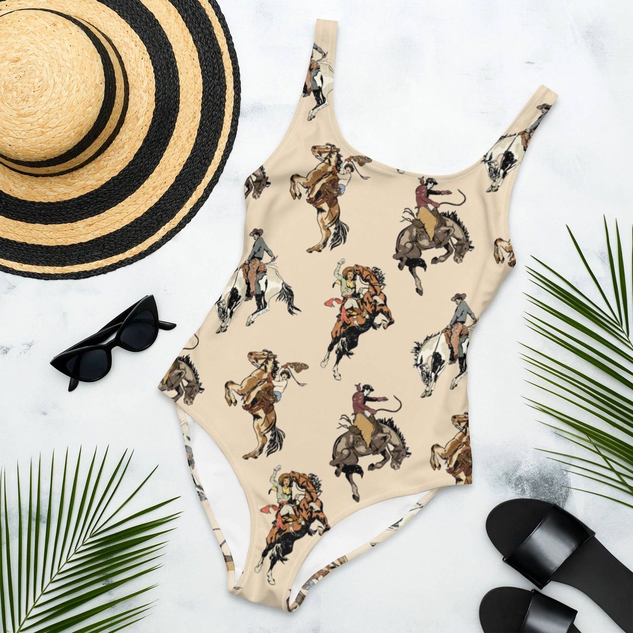 One Piece Yeehaw Vintage Cowgirl One-piece Swimsuit
