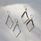 Hand Beaded V Earrings