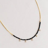 Stella Gold & Black Beaded Necklace