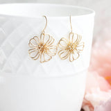 Floral Filigree Earrings - Gold