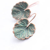 Lily Pad Earrings - Copper Patina