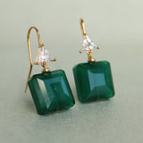 Jade Green Vintage Glass Earrings