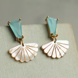 Turquoise Opal & Mother Of Pearl Earrings