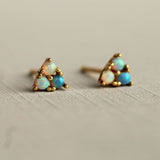 Turquoise Trio Opal Stud Earrings