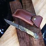 Damascus Steel Blade Folding Knife